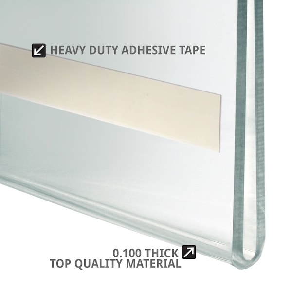 Azar Displays Clear Acrylic 14'' x 11'' Adhesive U-Frame, 10PK - 122048