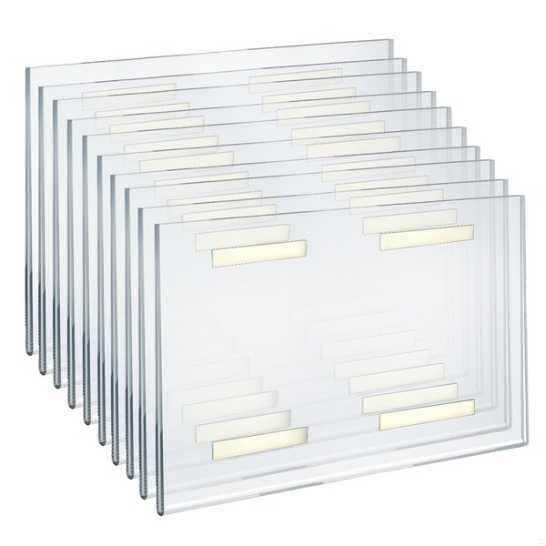 Azar Displays Clear Acrylic 14'' x 11'' Adhesive U-Frame, 10PK - 122048