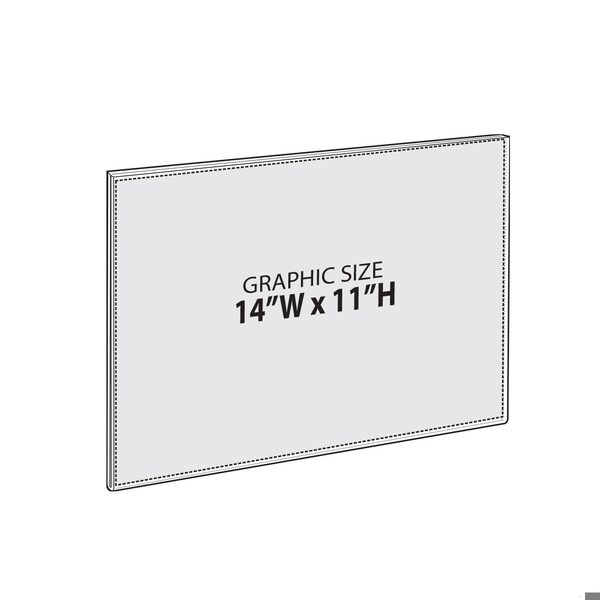 Azar Displays Clear Acrylic 14'' x 11'' Adhesive U-Frame, 10PK - 122048