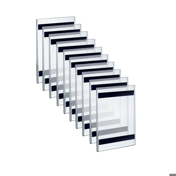 Azar Displays Clear Acrylic 4'' x 6'' Magnetic U-Frame, 10PK - 129910