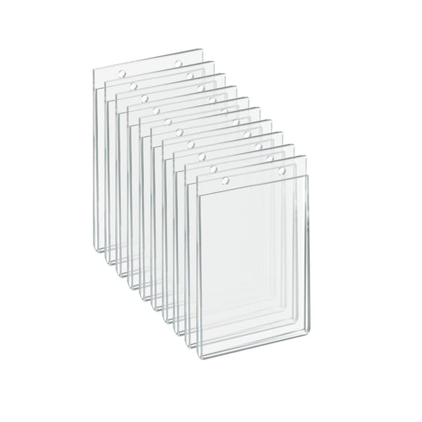 Azar Displays Clear Acrylic Wall Hanging Frame 4'' wide x 6'' High - Vertical/Portrait, 10PK - 162732