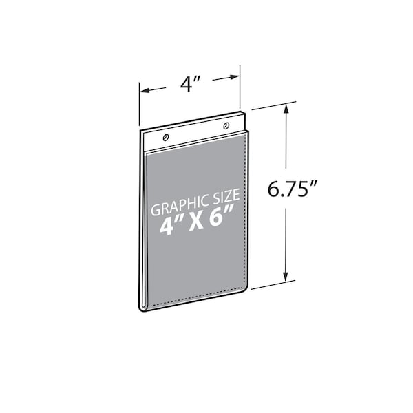 Azar Displays Clear Acrylic Wall Hanging Frame 4'' wide x 6'' High - Vertical/Portrait, 10PK - 162732