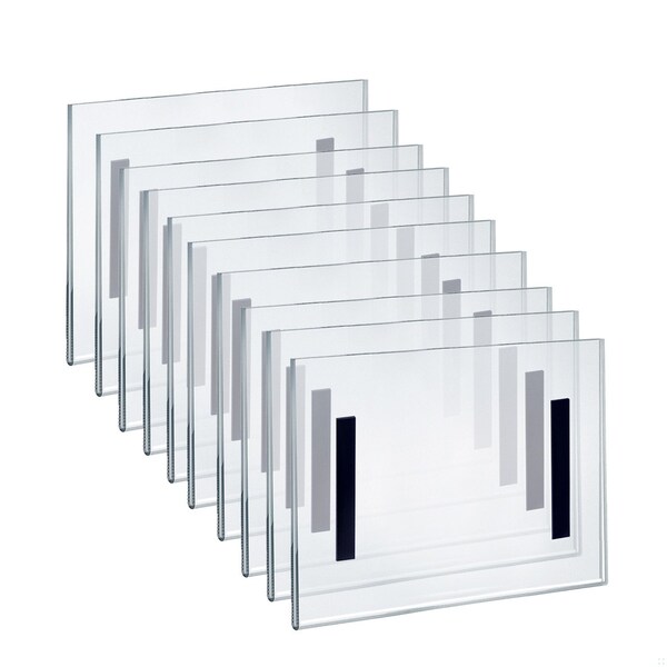 Azar Displays Clear Acrylic 10'' x 8'' Magnetic U-Frame, 10PK - 129926