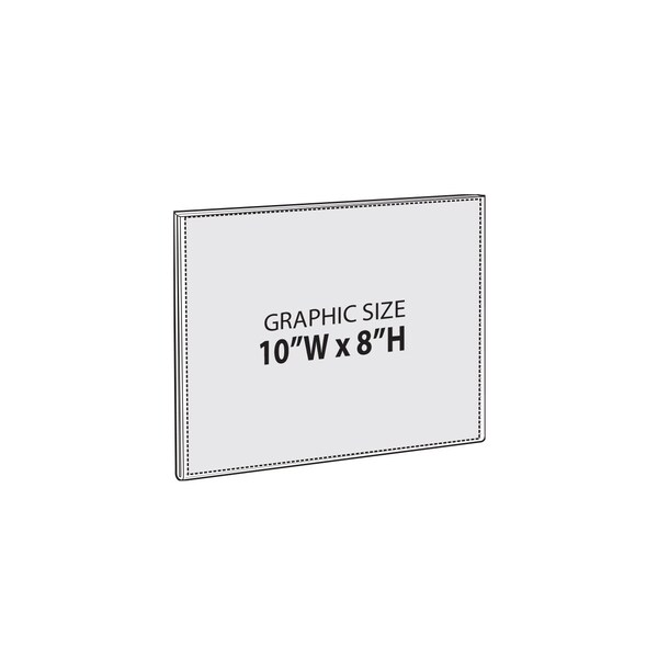 Azar Displays Clear Acrylic 10'' x 8'' Magnetic U-Frame, 10PK - 129926