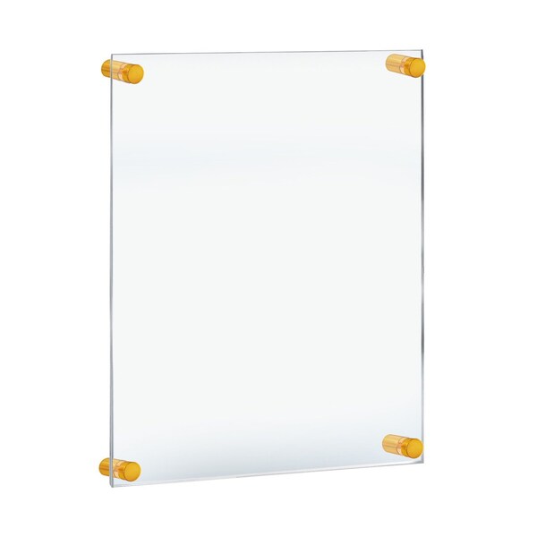 Azar Displays Floating Acrylic Wall Frame with Gold Stand Off Caps - 105524-GLD