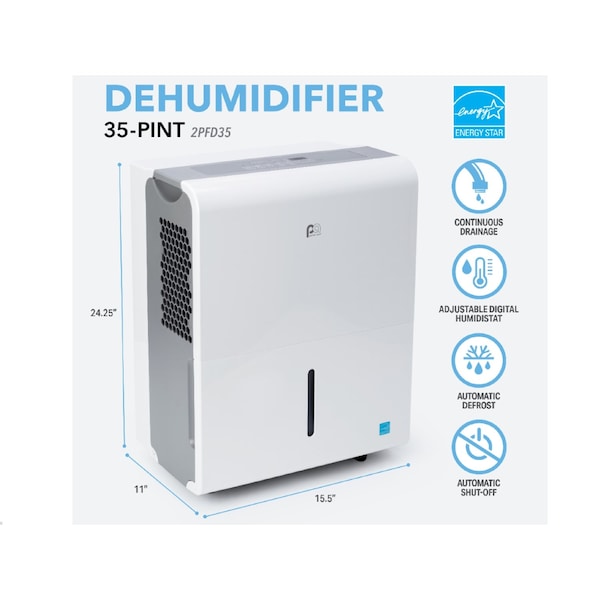 Perfect Aire Perfect Aire 3000 sq ft 35 pt Dehumidifier - 1PFD35