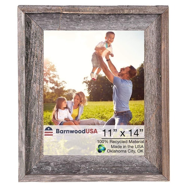 Barnwoodusa Rustic Signature Reclaimed 11x14 Picture Frame with 2" Molding - 672713210702
