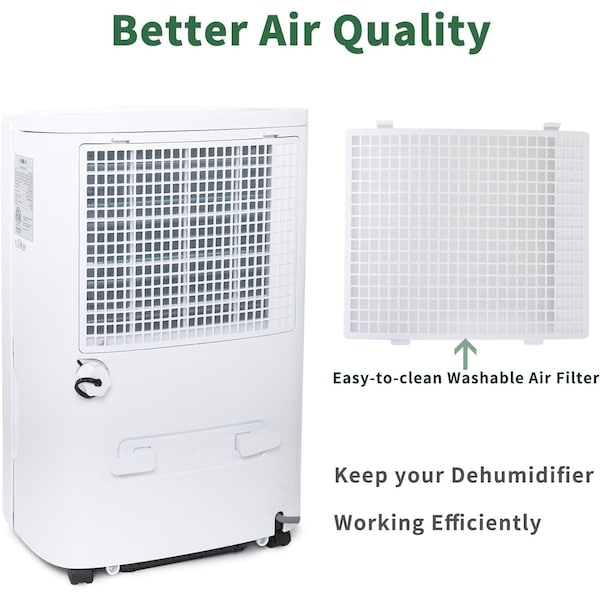Edendirect Dehumidifier, 9.08 pints, White, 9.45 in, 115 V - ED-UDZ1-120P