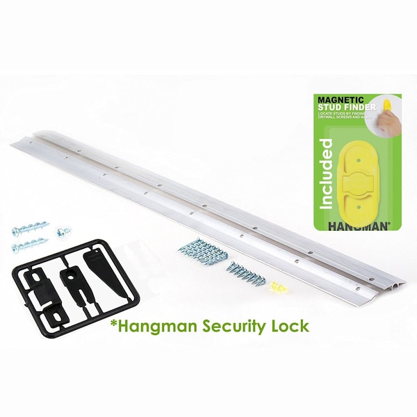 Electriduct Heavy Duty 30" Mirror and Picture Hanger w/Stud Finder- Aluminum - HM-30DS