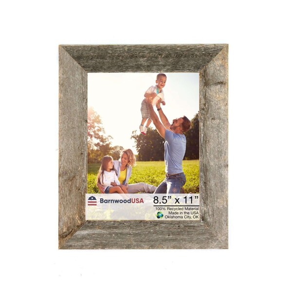 Barnwoodusa Rustic Farmhouse Reclaimed 8.5x11 Picture Frame (Weathered Gray) - 672713210443