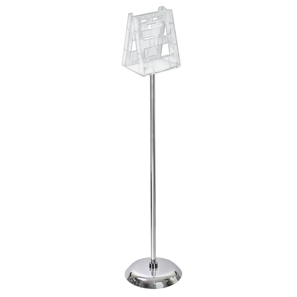 Azar Displays 2-Pocket Acrylic Literature Holder Floor Stand for 8.5'' x 11'' Paper - 300858