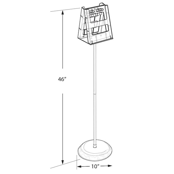 Azar Displays 2-Pocket Acrylic Literature Holder Floor Stand for 8.5'' x 11'' Paper - 300858