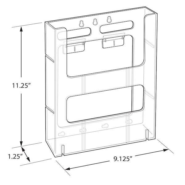 Azar Displays 2-Pocket Acrylic Literature Holder Floor Stand for 8.5'' x 11'' Paper - 300858