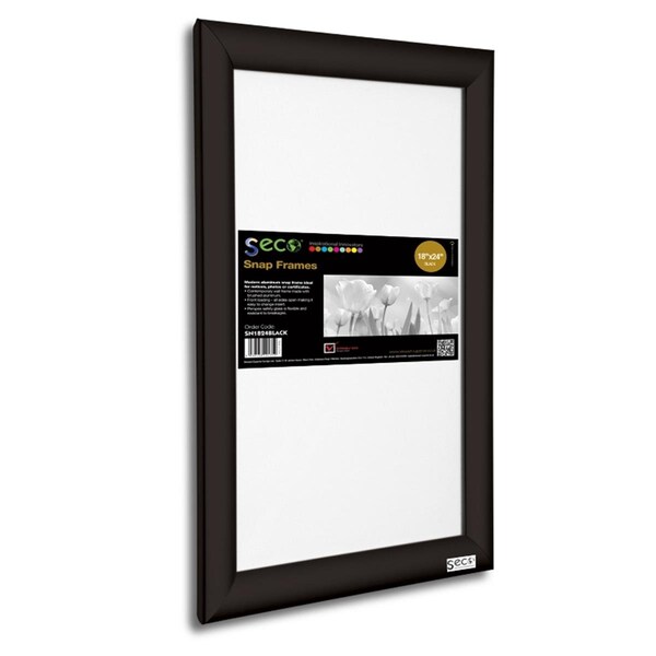 Seco 18 x 24 in. Front Load Easy Open Snap Poster-Picture Black Aluminum Frame - SE475930