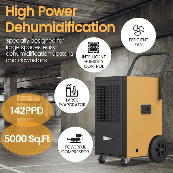 Elexnux Dehumidifier, Yellow, 20.28 in, 115 V - IROL50-56DY