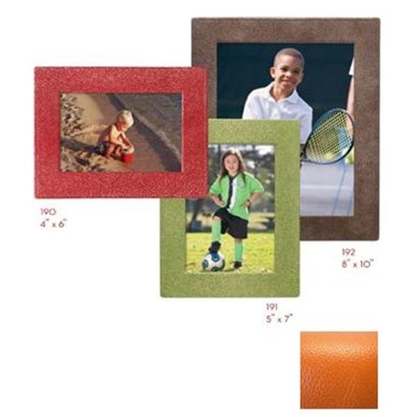 Raika Raika RO 191 ORANGE 5in. x 7in. Square Edge Leather Frames - Orange - RO 191 ORANGE