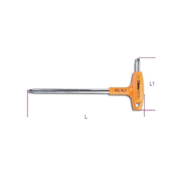 Beta 900T/44 1/4 in Male Drive Torque Handle, Chrome-plated - 009000860