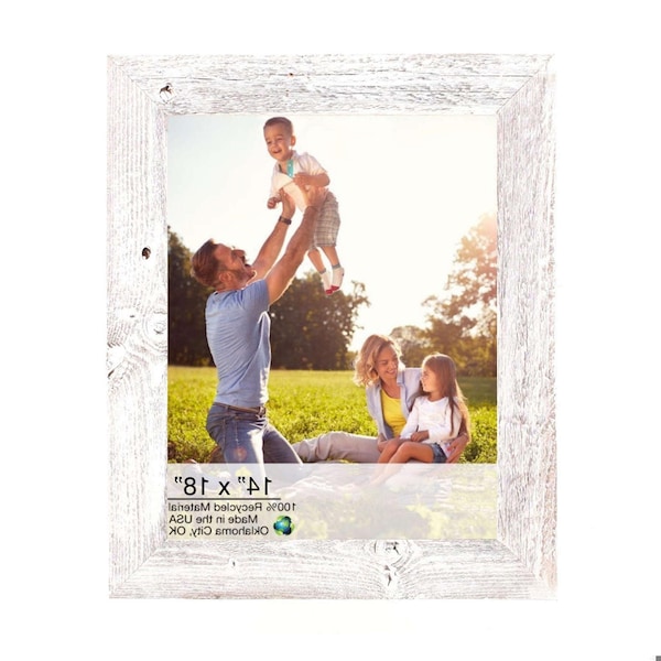 Homeroots 14 x 18 in. White Wash Wood Picture Frame - 386519