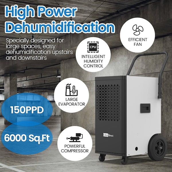 Elexnux Dehumidifiers, White, 20.8 in, 115V - ZROL70-56