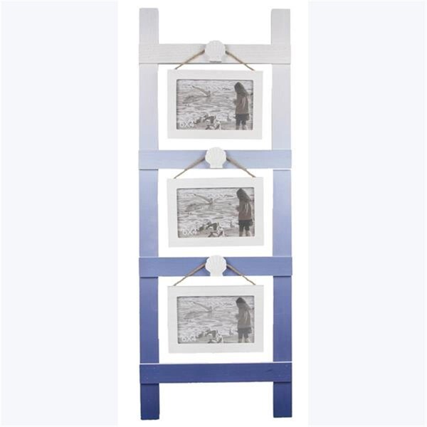 Youngs 4 x 6 in. Wood Coastal Ombre Triple Ladder Frame - 62222