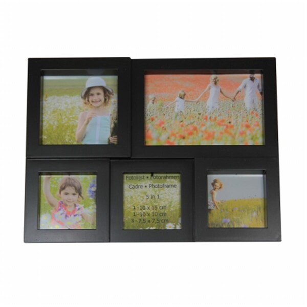 Purely Pecan 11.5 in. Black Multi Sized Puzzled Photo Picture Frame Collage Wall Decoration - 32013892