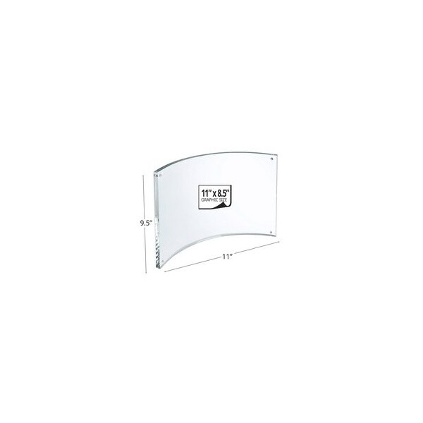 Azar Displays Curved Magnetic Acrylic Photo Frame 11'' W X 8.5'' H - 252932-GS-1PK