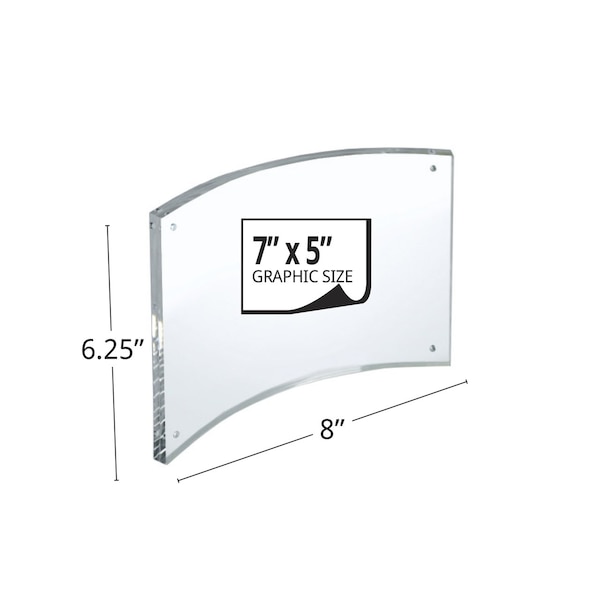 Azar Displays Curved Magnetic Acrylic Photo Frame 7'' W X 5'' H - 252931-GS-1PK