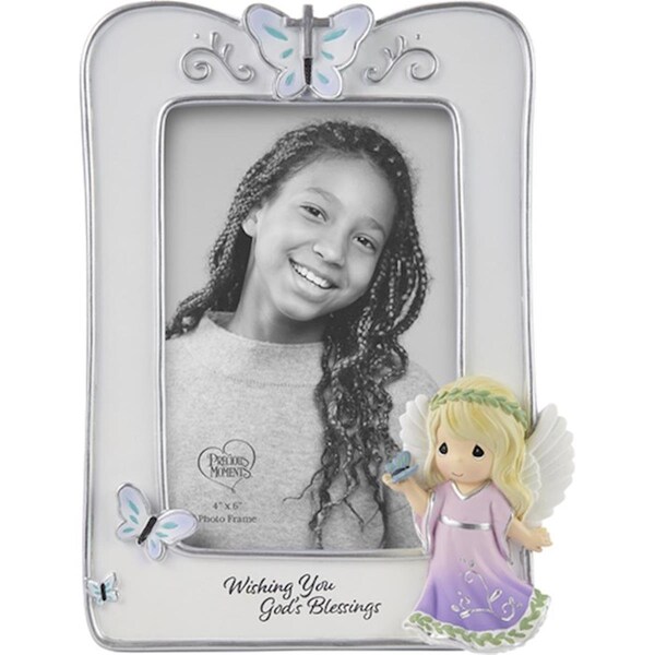 Precious Moments 4 x 6 in. Holds Angel Photo Frame with Butterfly Wishing You Gods Blessings - 212630