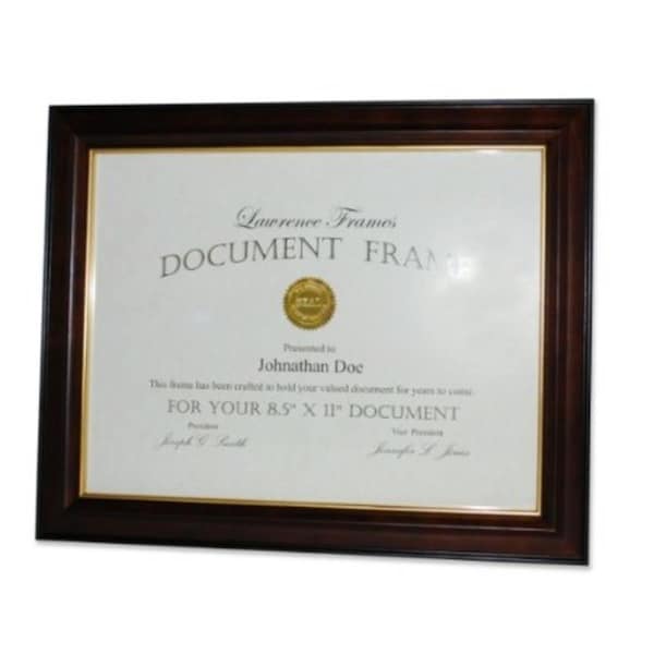 Blueprints Walnut and Black Wood 8.5x11 Picture Frame - Gold Line - BL92429