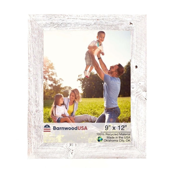 Barnwoodusa Rustic Farmhouse Reclaimed 9x12 Picture Frame (White Wash) - 840075812876