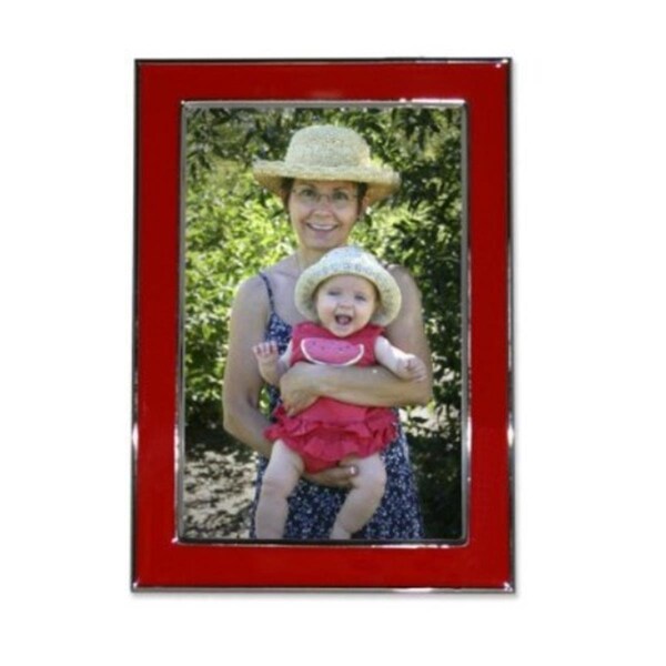 Blueprints Silver Plated 5x7 Metal with Red Enamel Picture Frame - BL761289