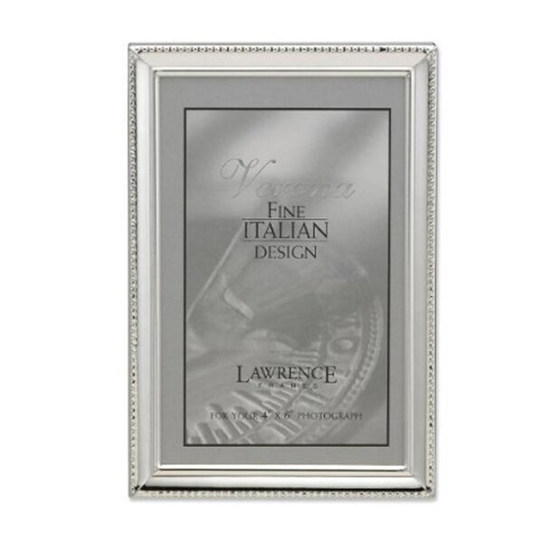 Blueprints Polished Silver Plate 4x6 Picture Frame - Bead Border Design - BL92281