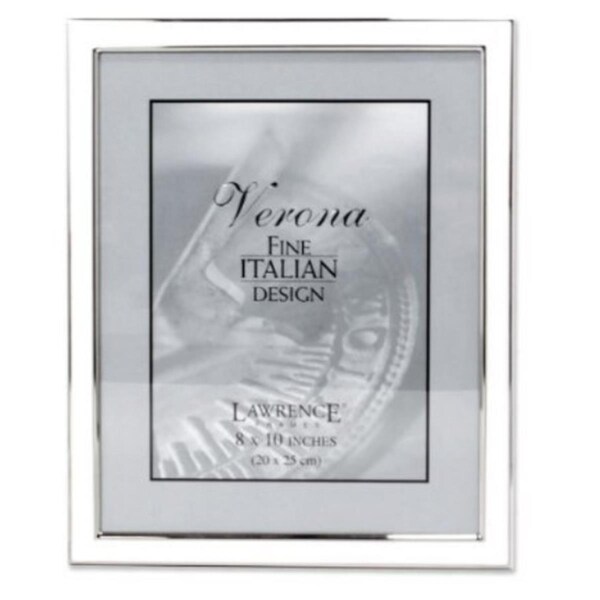 Blueprints Silver Plated 8x10 Metal with White Enamel Picture Frame - BL92397