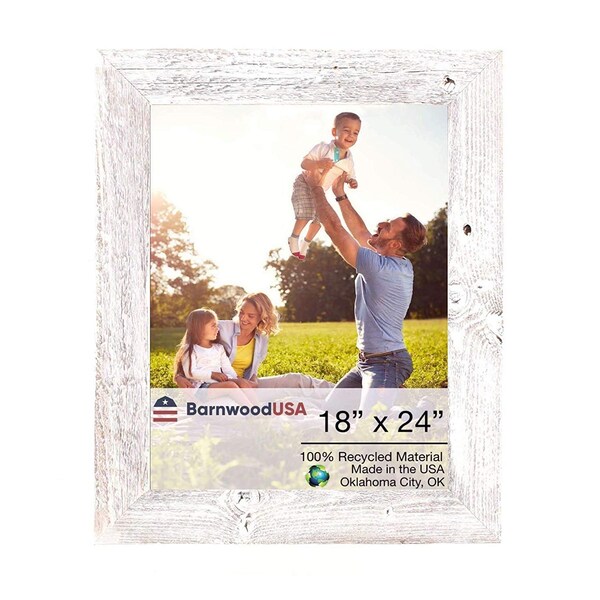 Barnwoodusa Rustic Farmhouse Reclaimed 18x24 Picture Frame (White Wash) - 840075810759
