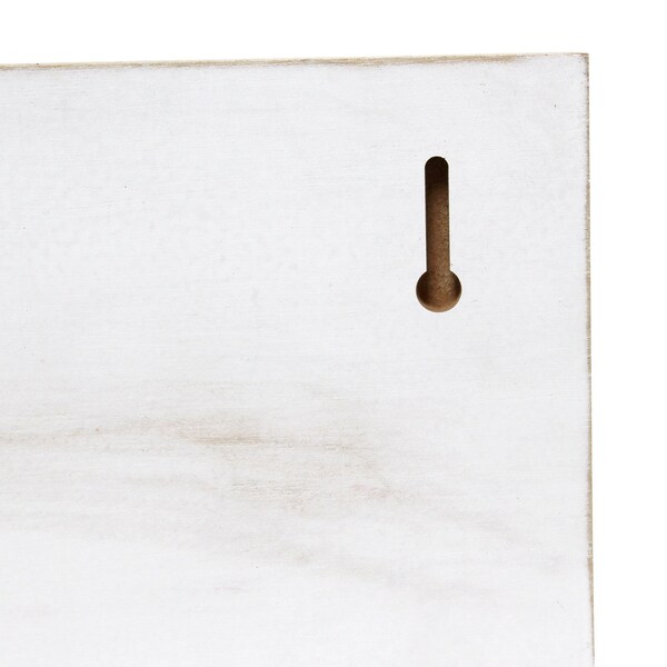 Elegant Designs Hanging 4 Photo Frame with Clips Hearted Arrow and Look What I Made in Black Text, White Wash - HG2038-WBM