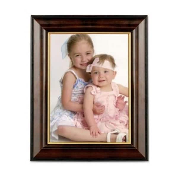 Blueprints Walnut and Black Wood 8x10 Picture Frame - Gold Line - BL24953