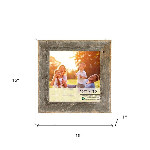 Homeroots 15 x 15 in. Natural Weathered Grey Picture Frame - 380373