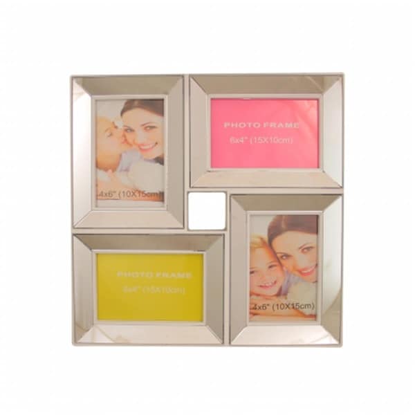 Purely Pecan 13.75 in. White Trimmed Glass Encased Photo Picture Frame Collage Wall Decoration - 32011781