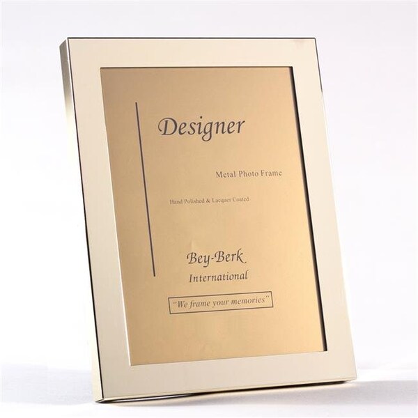 Bey Berk International Bey-Berk International BF100-11 Brass 5 x 7 in. Picture Frame with Easel Back - Gold - BF100-11