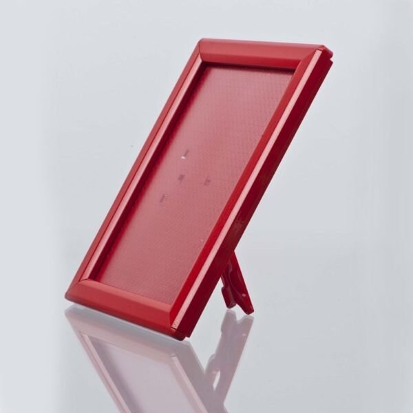 M&T Displays Opti Frame 5 in. X 7 in. Poster Size 0.55 in. Red RAL 3020 Profile, Mitred Corner, w/Back Support - UCP145R157X2990