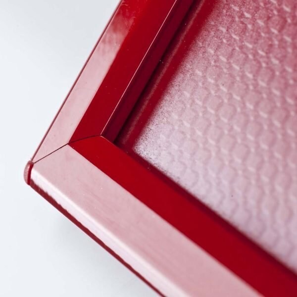 M&T Displays Opti Frame 5 in. X 7 in. Poster Size 0.55 in. Red RAL 3020 Profile, Mitred Corner, w/Back Support - UCP145R157X2990