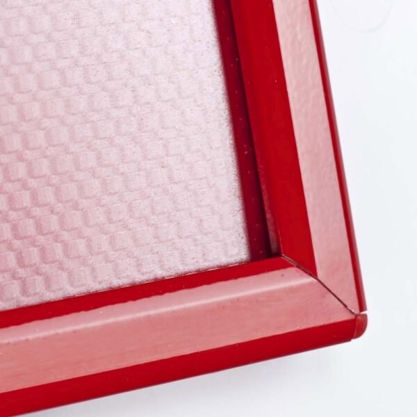 M&T Displays Opti Frame 5 in. X 7 in. Poster Size 0.55 in. Red RAL 3020 Profile, Mitred Corner, w/Back Support - UCP145R157X2990