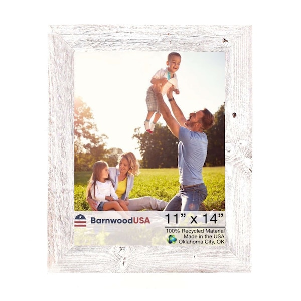 Barnwoodusa Rustic Farmhouse Reclaimed 11x14 Picture Frame (White Wash) - 672713219149
