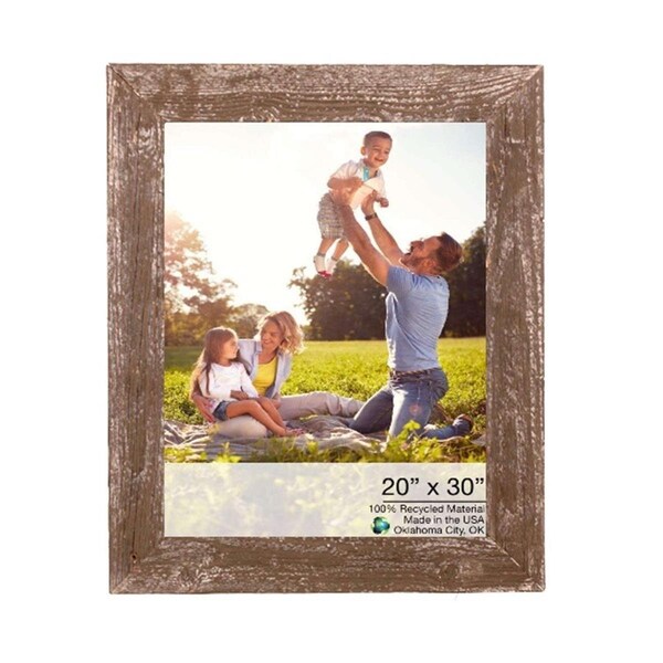 Palacedesigns 20 x 30 in. Rustic Farmhouse Espresso Wood Picture Frame - PA3648368