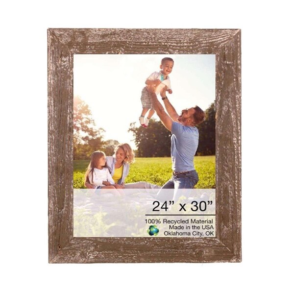 Palacedesigns 24 x 30 in. Rustic Farmhouse Brown Wood Picture Frame - PA3663777