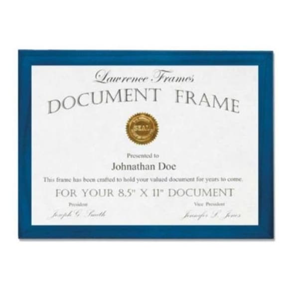 Lawrence Frames Lawrence Frames 755781 Lawrence Frames 8.5x11 Blue Wood Certificate Picture Frame - Gallery Collection - 755781