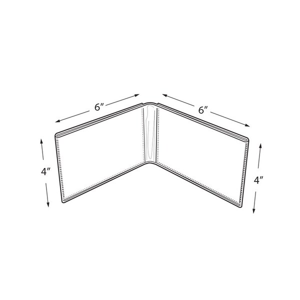 Azar Displays Clear Acrylic Double Photo Holder, Side by Side Dual Frame, Size 6'' W x 4'' H, 2PK - 107727-GS-2PK