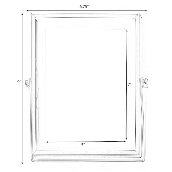 Fabulaxe Modern Metal Floating Tabletop Photo Picture Frame with Glass Cover and Easel Stand, Black 5 x 7 - QI004066.BK.L