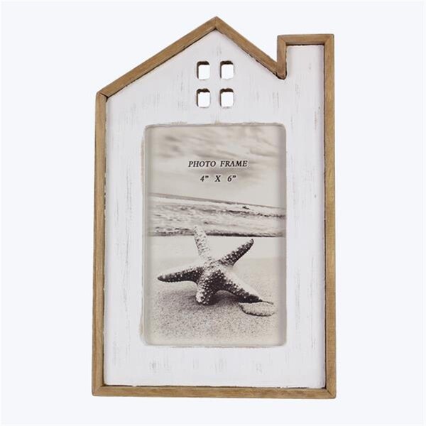 Youngs 4 x 6 in. Wood House Shaped Vertical Photo Frame - 21625