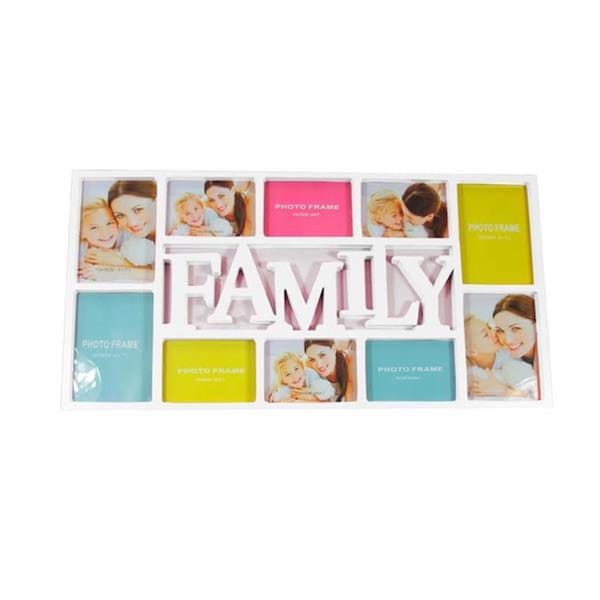 Purely Pecan 28.75 in. White Dual Sized Family Photo Picture Frame Collage Wall Decoration - 32011354